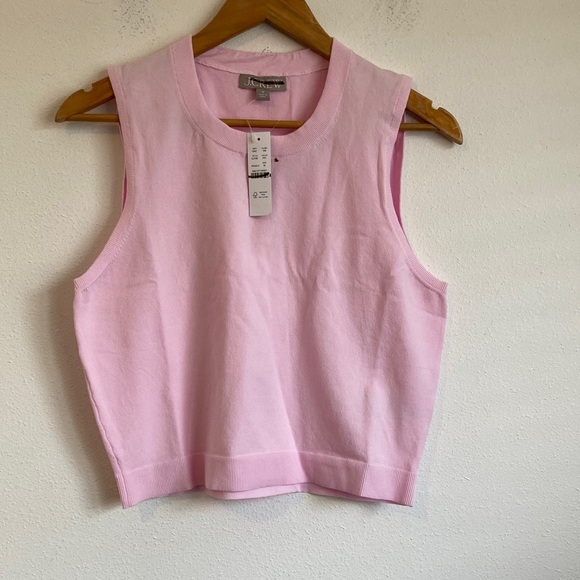 J. Crew Pink Sweater shell in premium ultra-fine cotton blend Womens Medium - Picture 1 of 6